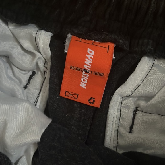 worn black corduroy wide pants jawstring - Picture 3 of 3